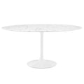 Lippa 60" Round Faux Marble Dining Table - White