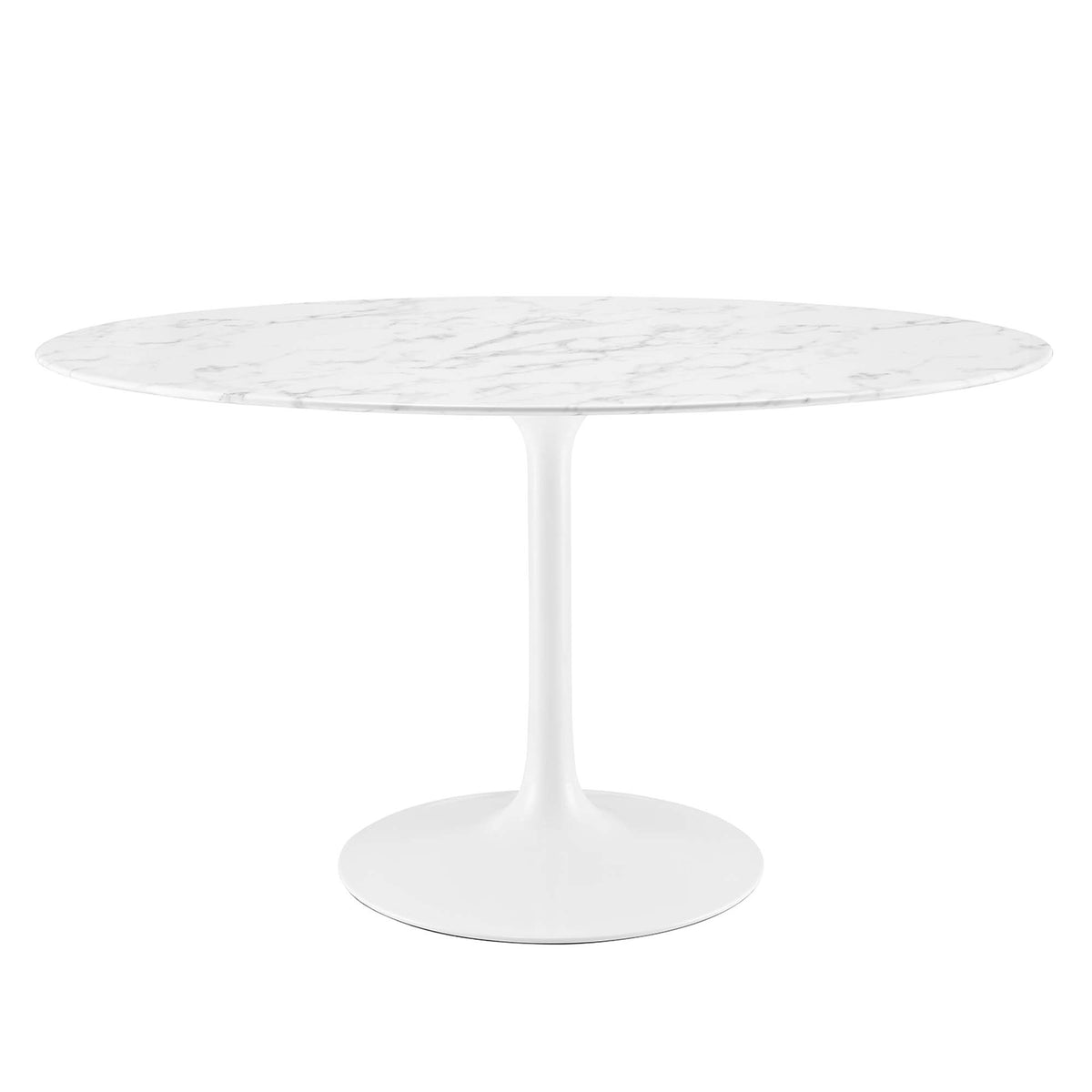 Lippa 54" Oval Faux Marble Dining Table - White
