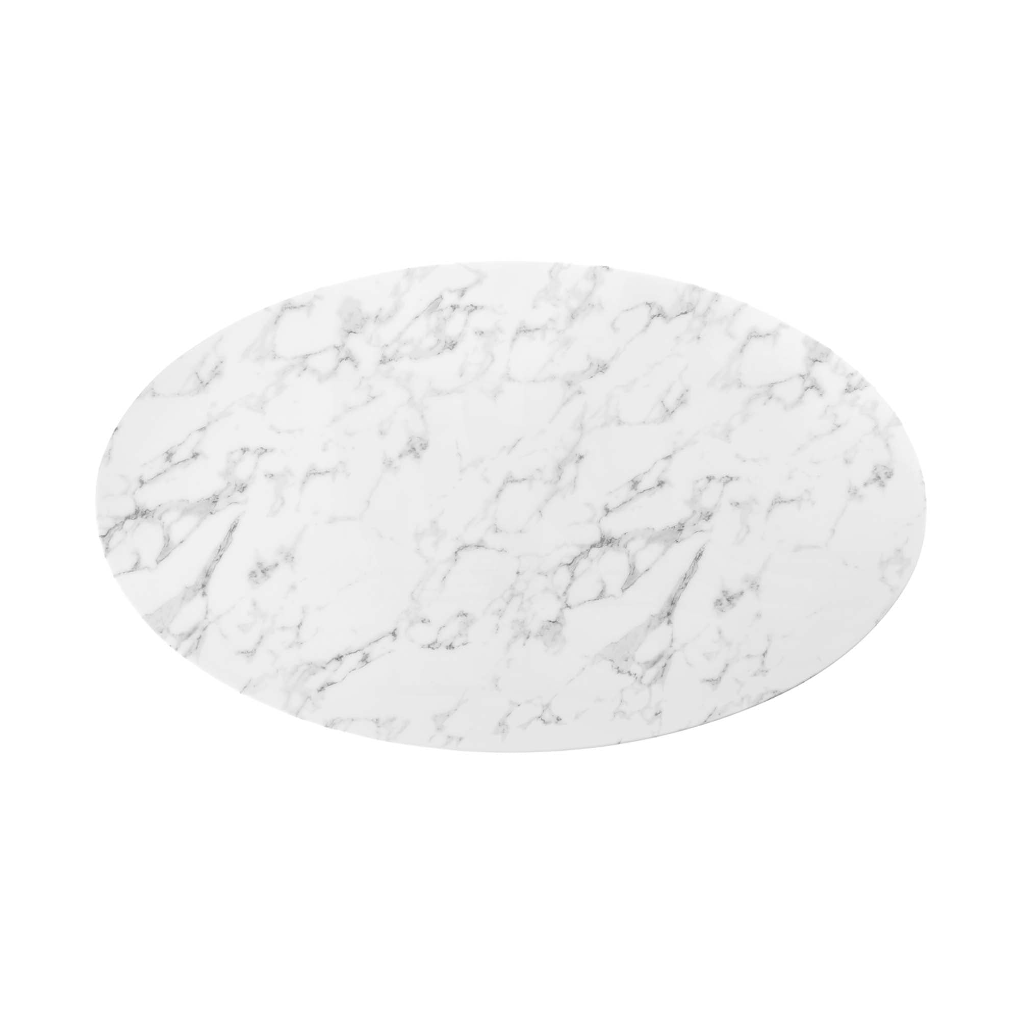 Lippa 60" Oval Faux Marble Dining Table - White
