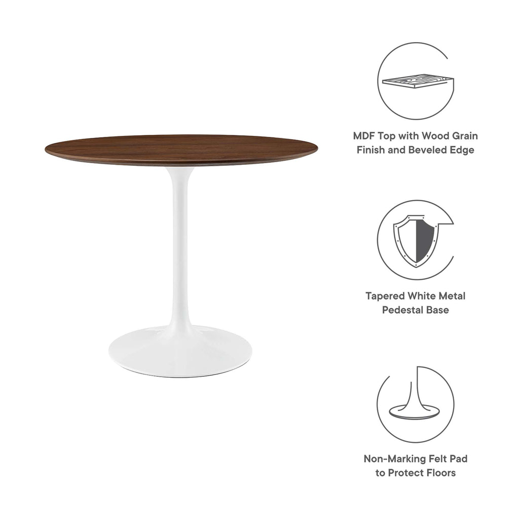 Lippa 36" Round Wood Dining Table - Walnut