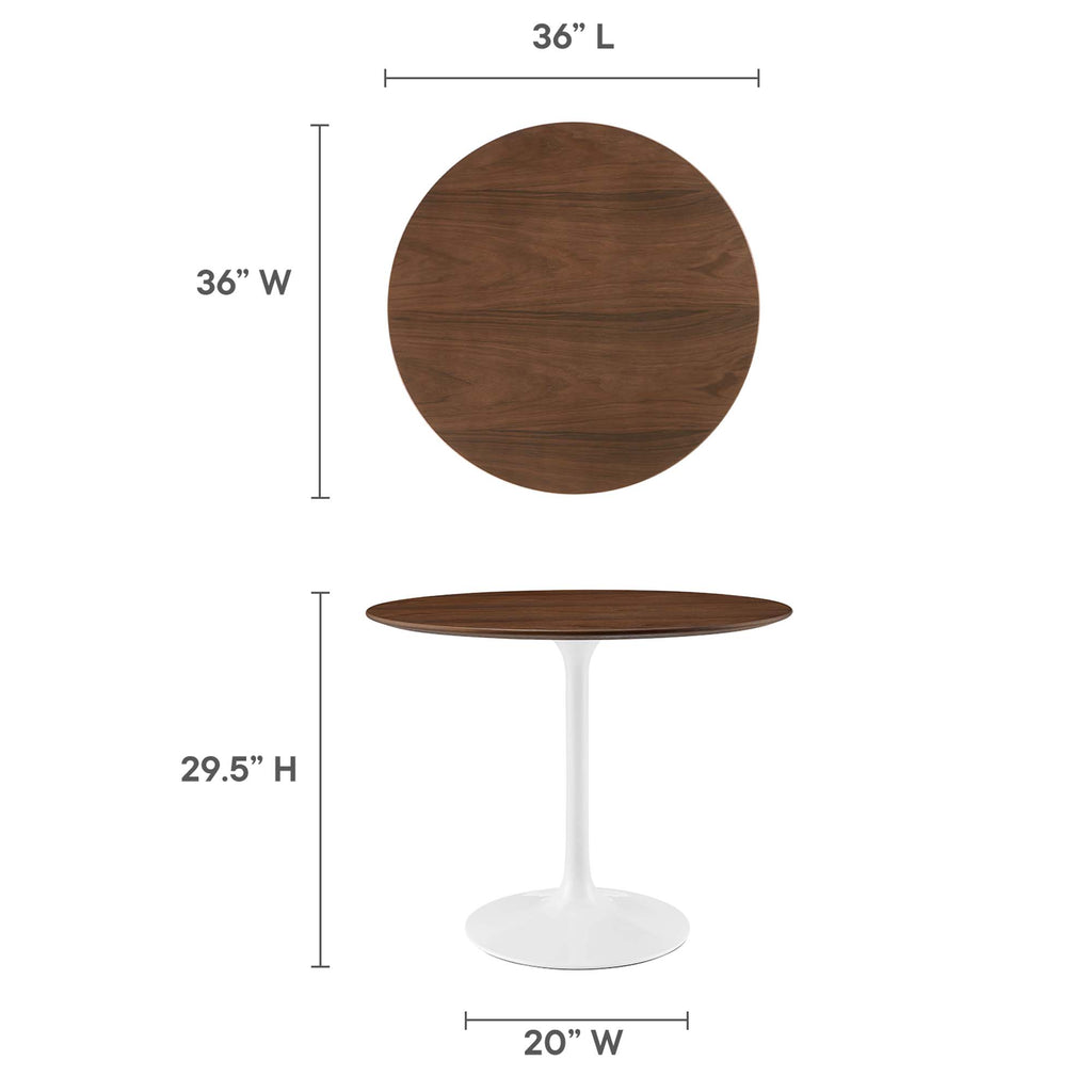 Lippa 36" Round Wood Dining Table - Walnut
