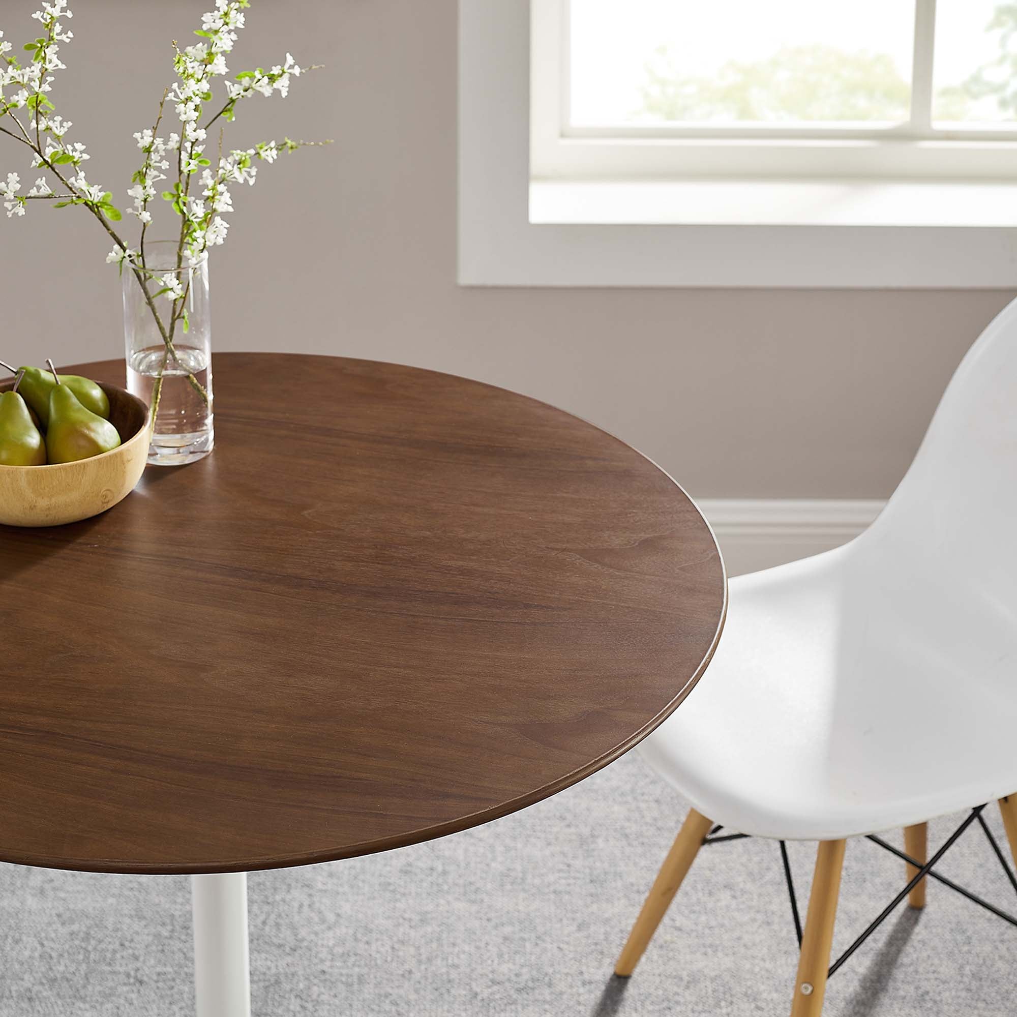 Lippa 36" Round Wood Dining Table - Walnut