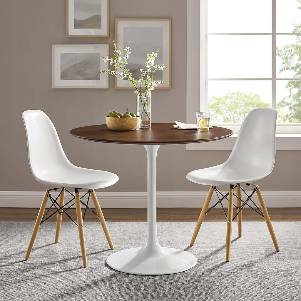 Lippa 36" Round Wood Dining Table - Walnut