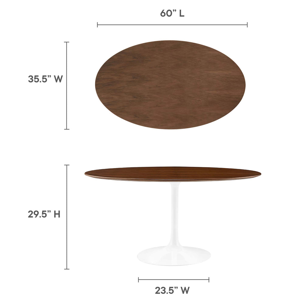 Lippa 60" Oval Wood Dining Table - Walnut