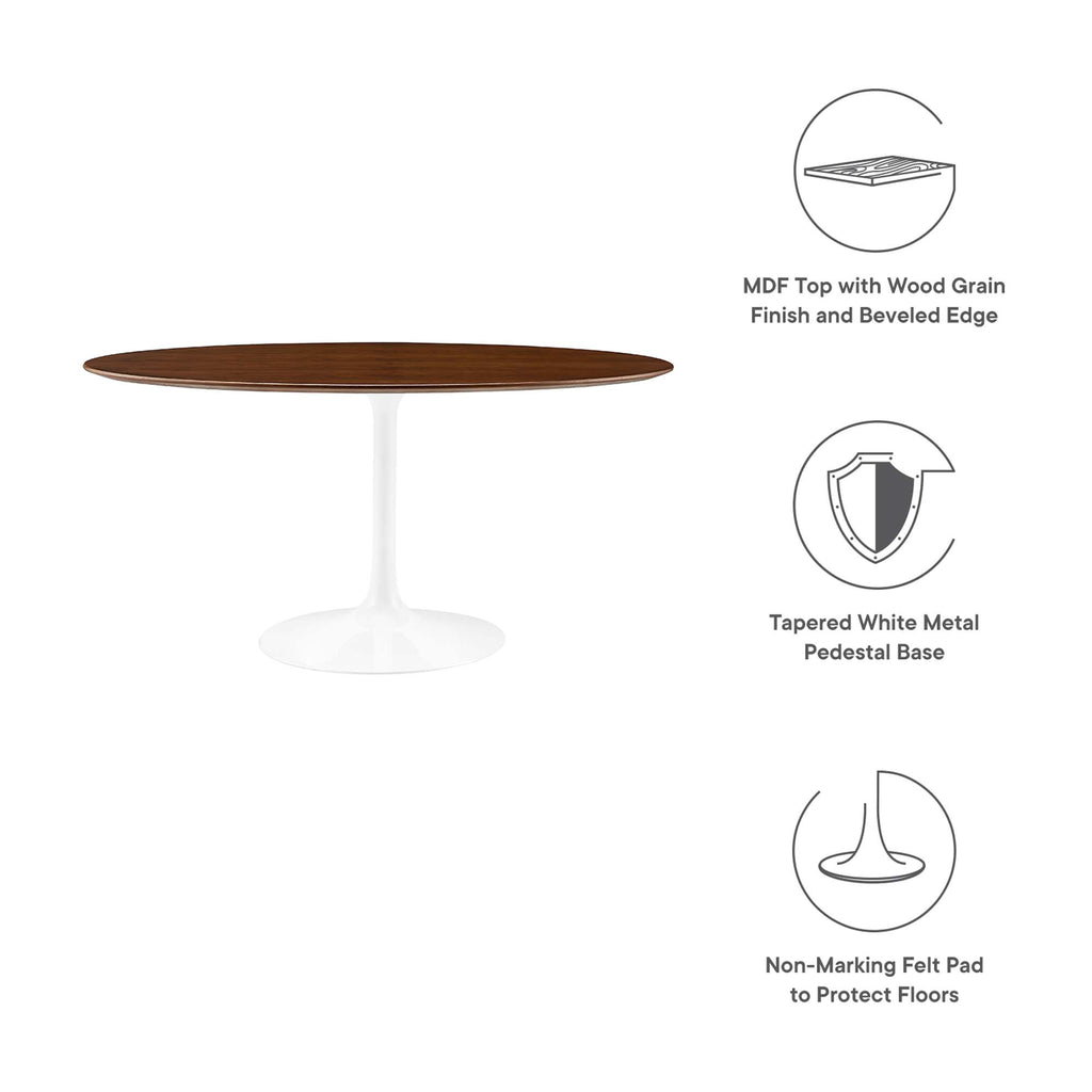 Lippa 60" Oval Wood Dining Table - Walnut