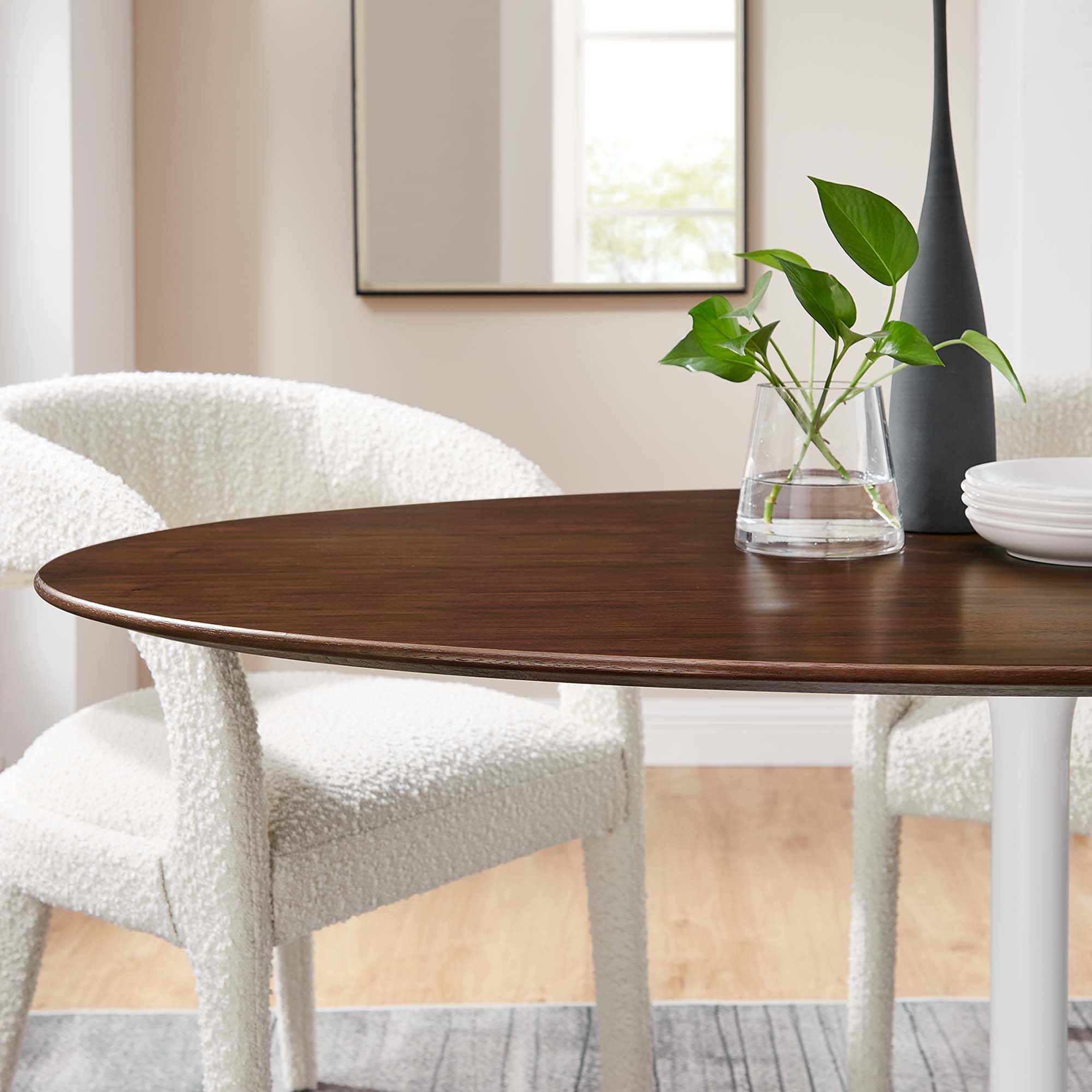 Lippa 60" Oval Wood Dining Table - Walnut