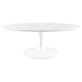 Lippa 42" Oval Wood Coffee Table - White