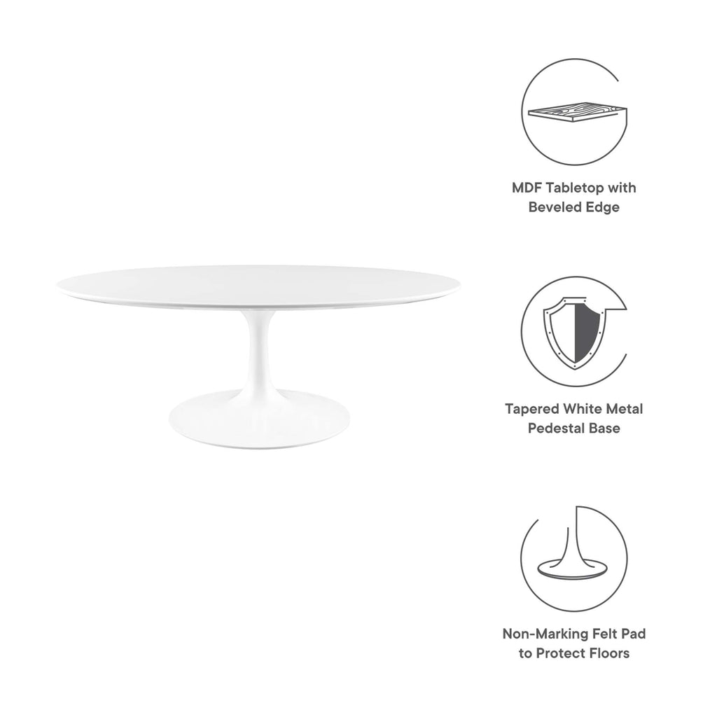 Lippa 42" Oval Wood Coffee Table - White