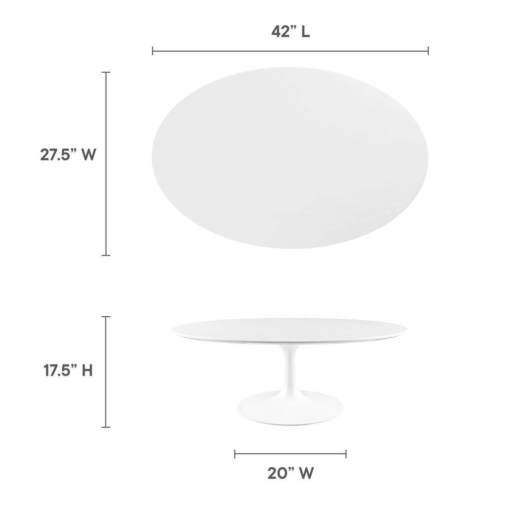 Lippa 42" Oval Wood Coffee Table - White