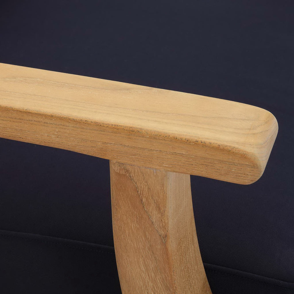Marina Outdoor Patio Teak Armchair - Natural Navy