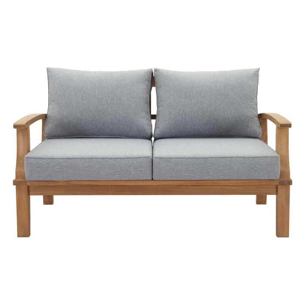 Marina Outdoor Patio Teak Loveseat - Natural Gray