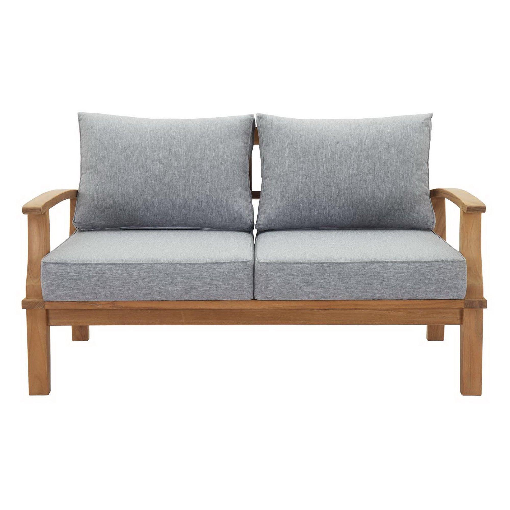Marina Outdoor Patio Teak Loveseat - Natural Gray
