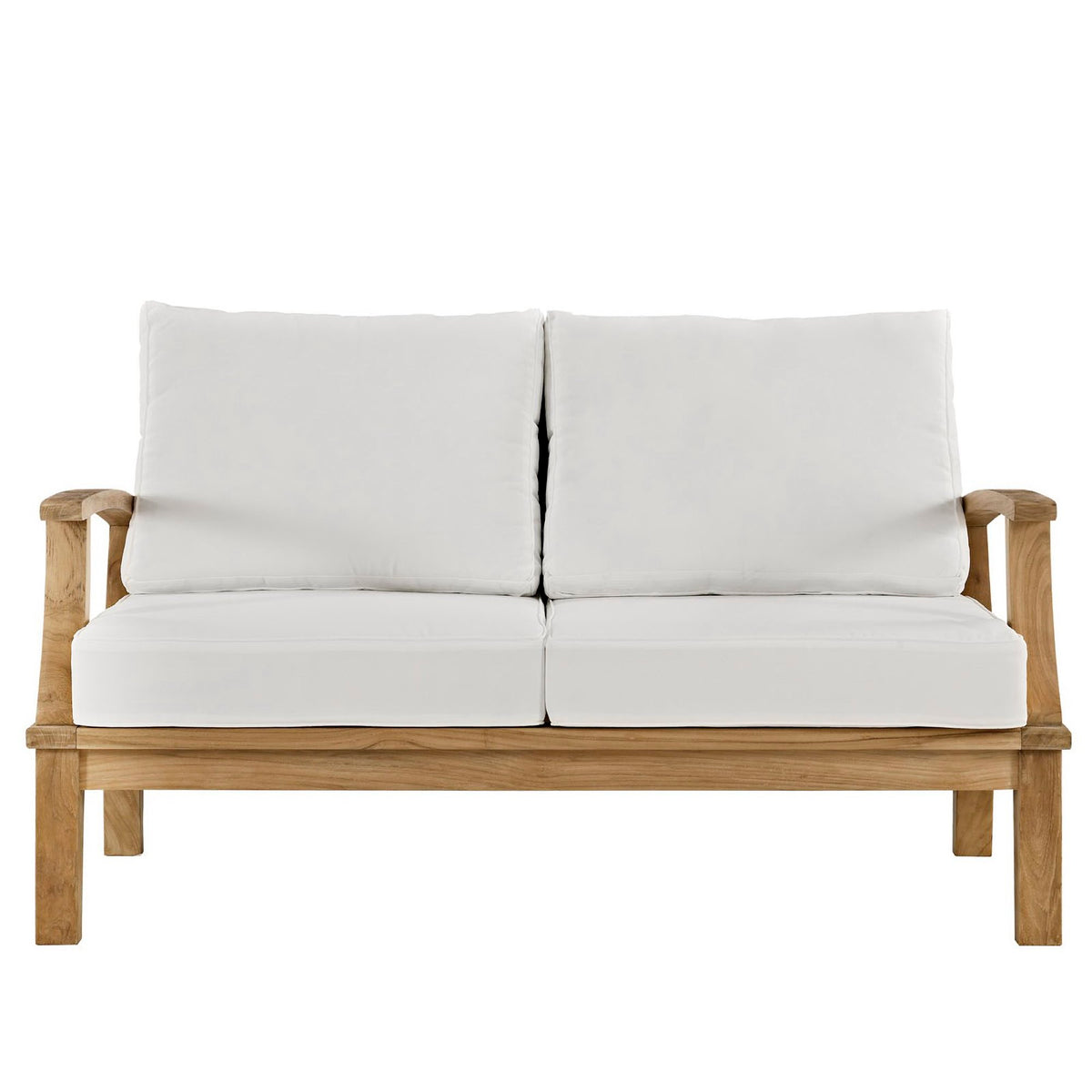 Marina Outdoor Patio Teak Loveseat - Natural White