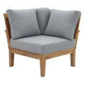 Marina Outdoor Patio Teak Corner Sofa - Natural Gray