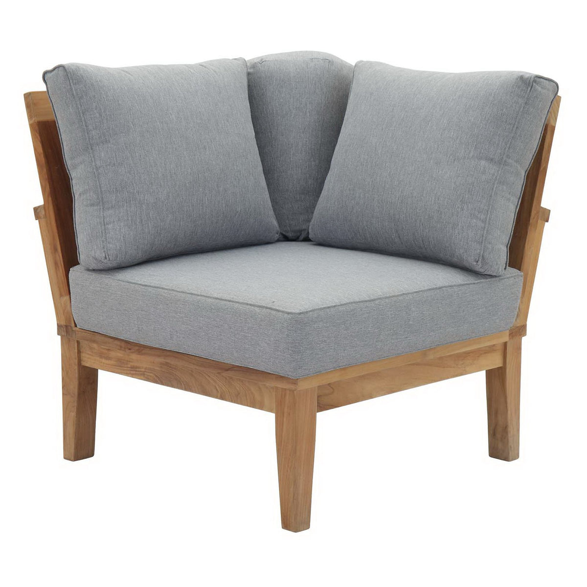 Marina Outdoor Patio Teak Corner Sofa - Natural Gray