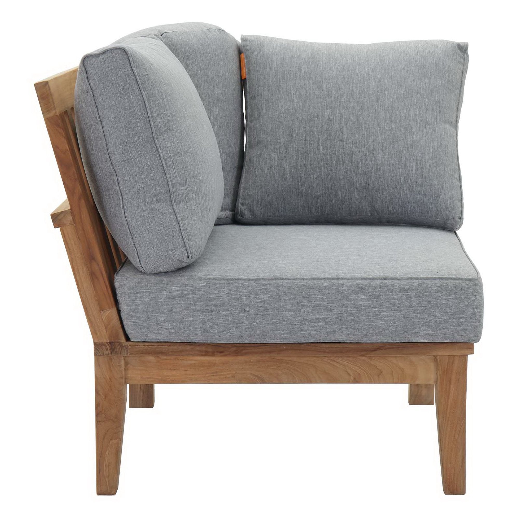 Marina Outdoor Patio Teak Corner Sofa - Natural Gray
