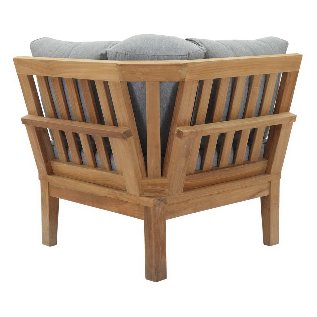 Marina Outdoor Patio Teak Corner Sofa - Natural Gray