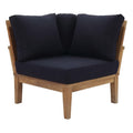 Marina Outdoor Patio Teak Corner Sofa - Natural Navy