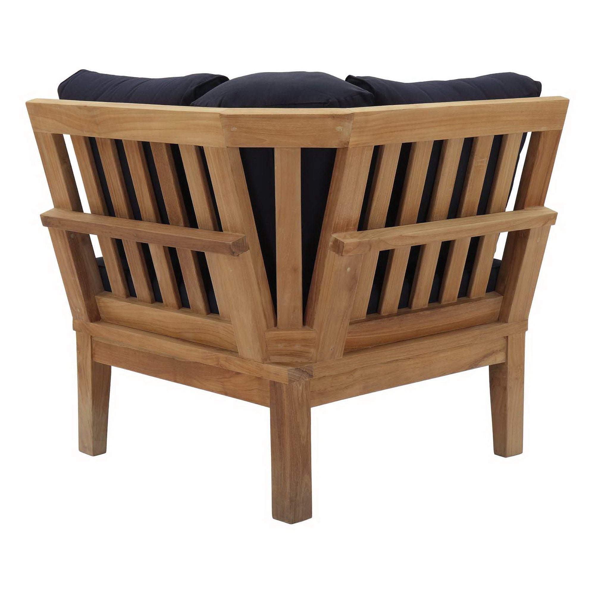 Marina Outdoor Patio Teak Corner Sofa - Natural Navy