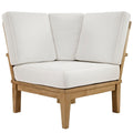 Marina Outdoor Patio Teak Corner Sofa - Natural White