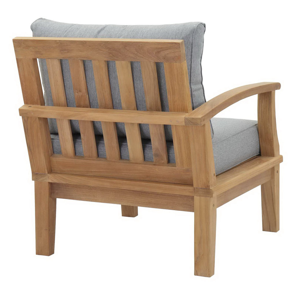 Marina Outdoor Patio Teak Left-Facing Sofa - Natural Gray