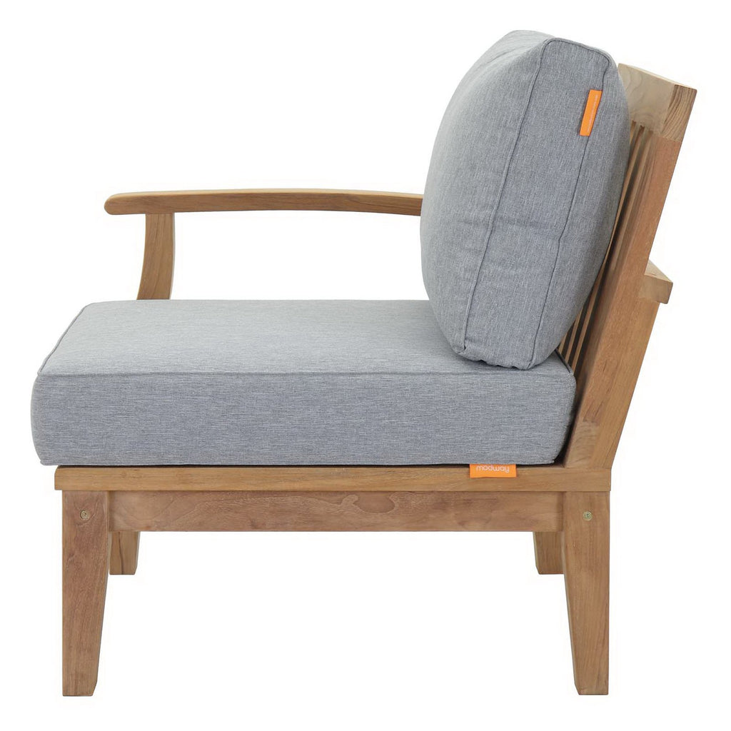 Marina Outdoor Patio Teak Left-Facing Sofa - Natural Gray