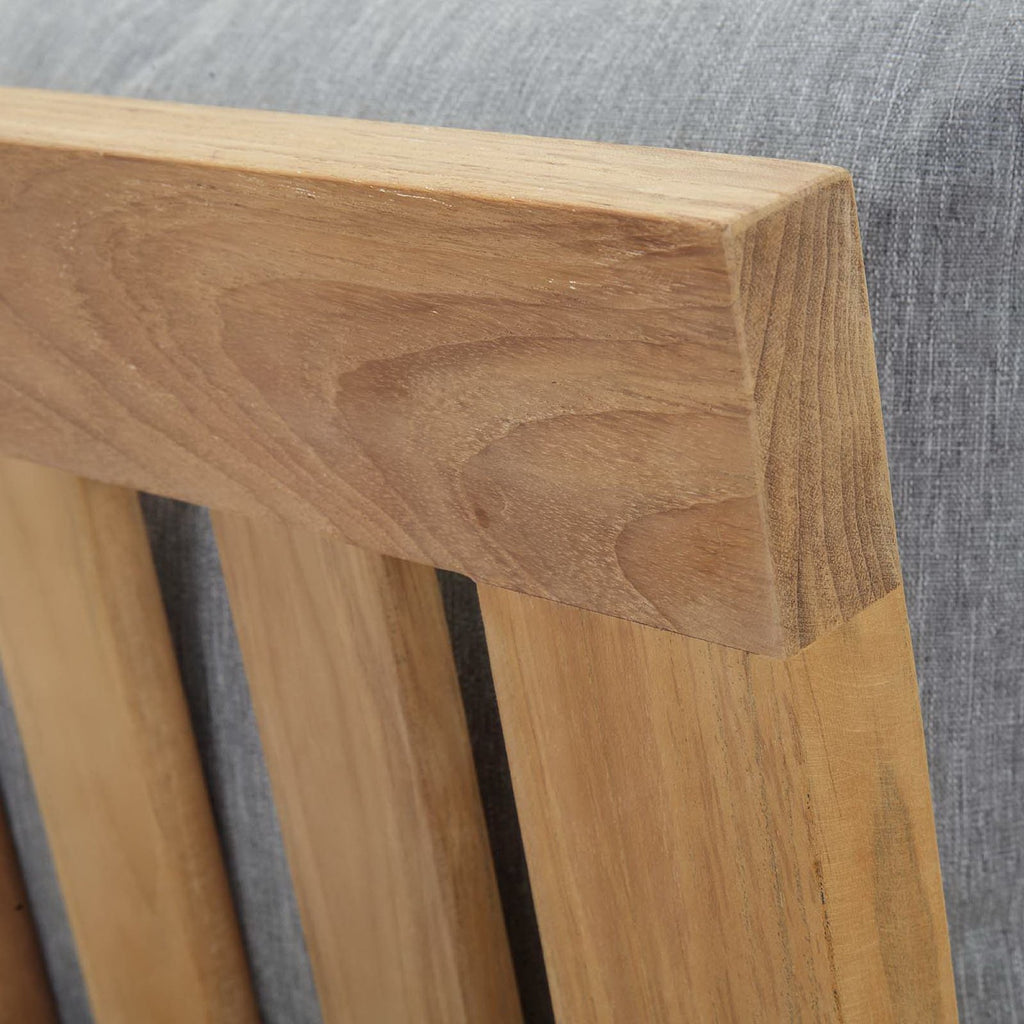 Marina Outdoor Patio Teak Left-Facing Sofa - Natural Gray
