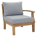 Marina Outdoor Patio Teak Right-Facing Sofa - Natural Gray