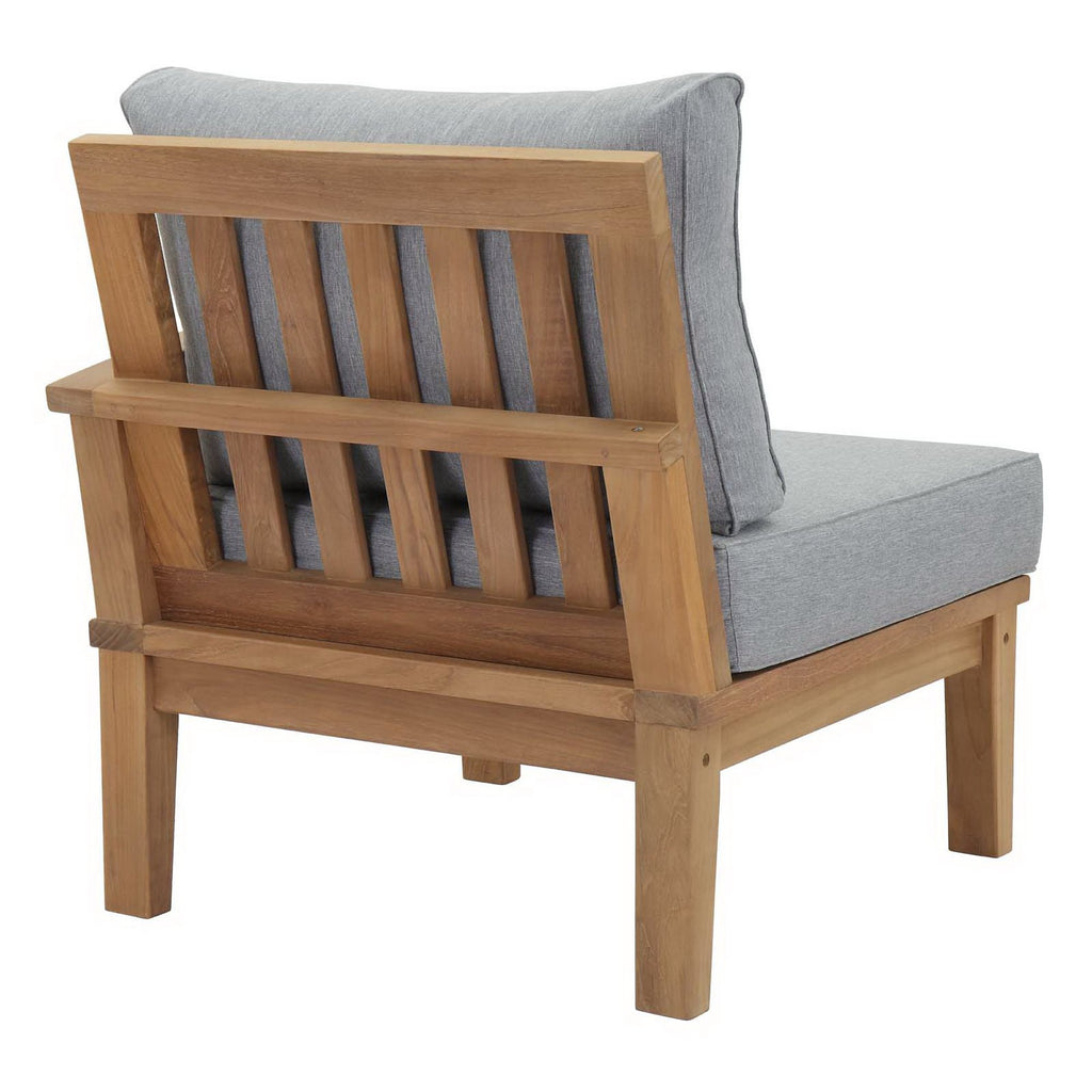 Marina Outdoor Patio Teak Right-Facing Sofa - Natural Gray