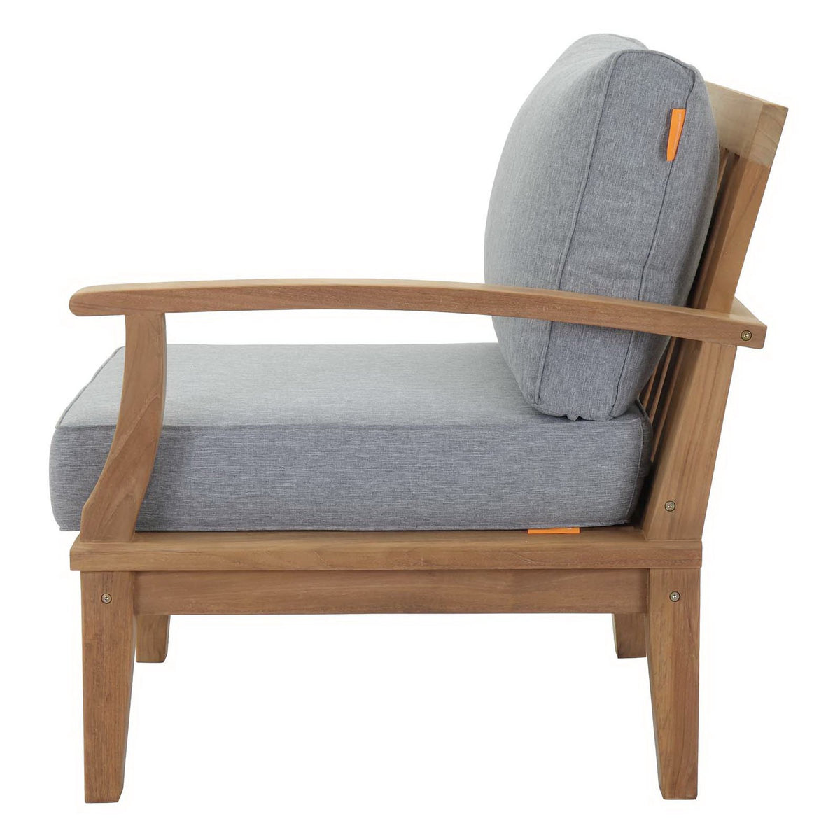 Marina Outdoor Patio Teak Right-Facing Sofa - Natural Gray