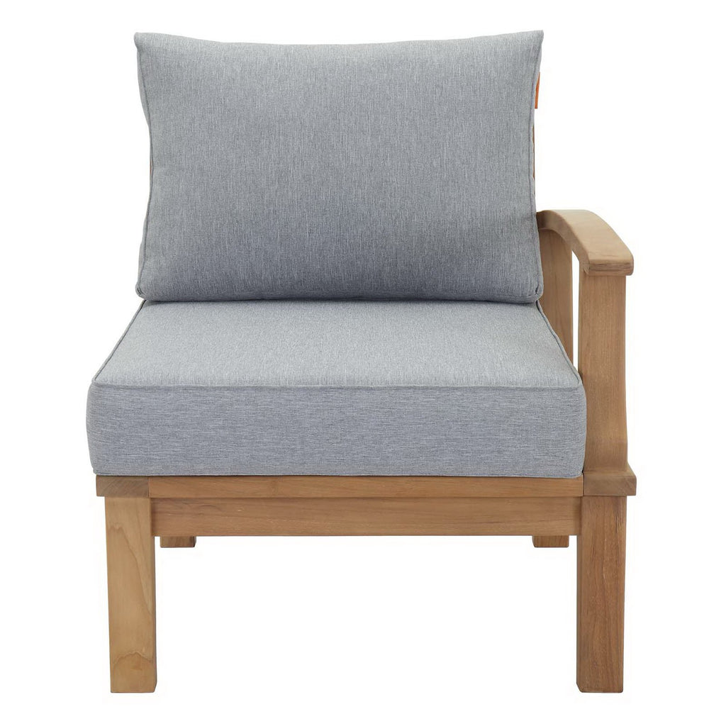 Marina Outdoor Patio Teak Right-Facing Sofa - Natural Gray