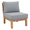 Marina Armless Outdoor Patio Teak Sofa - Natural Gray
