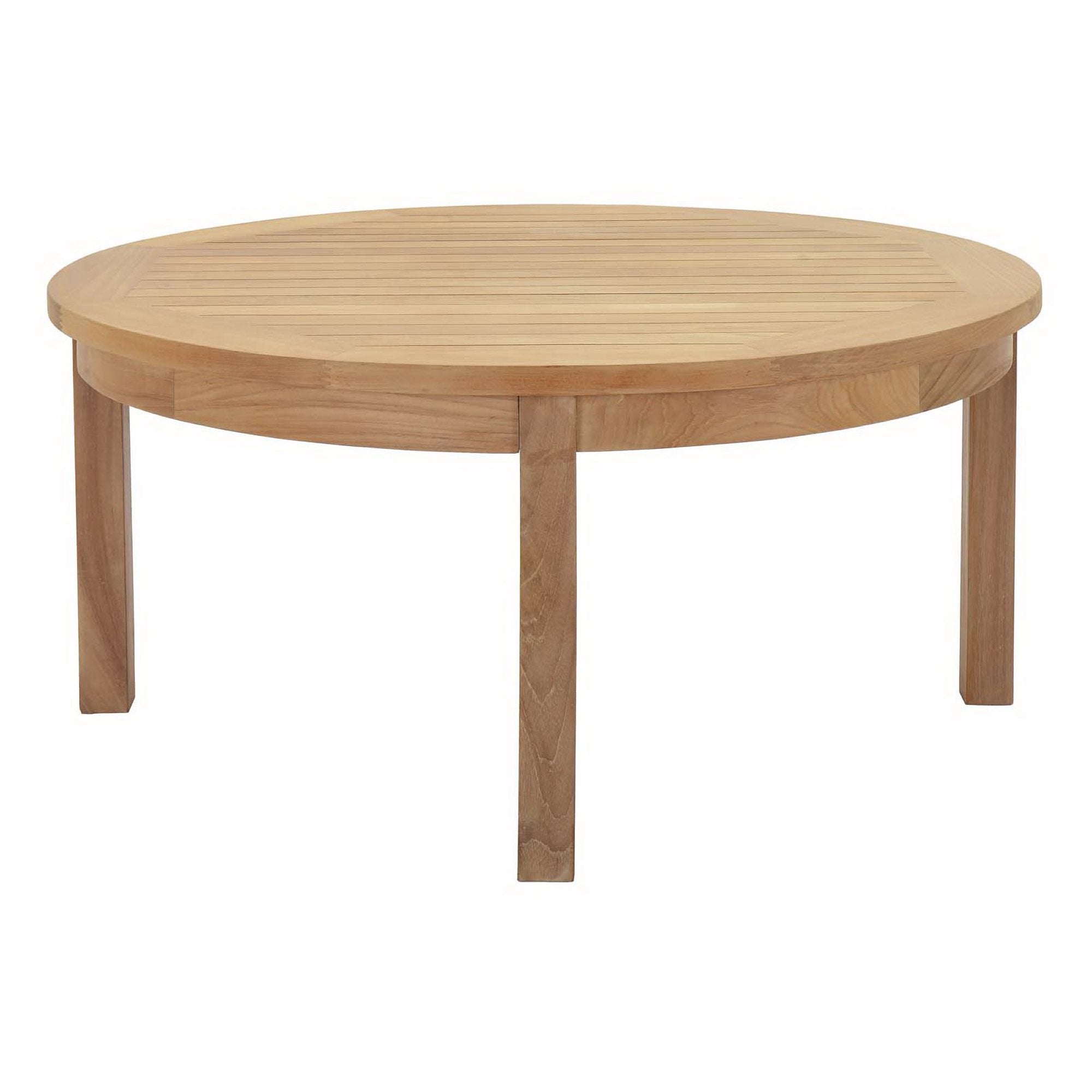 Marina Outdoor Patio Teak Round Coffee Table - Natural