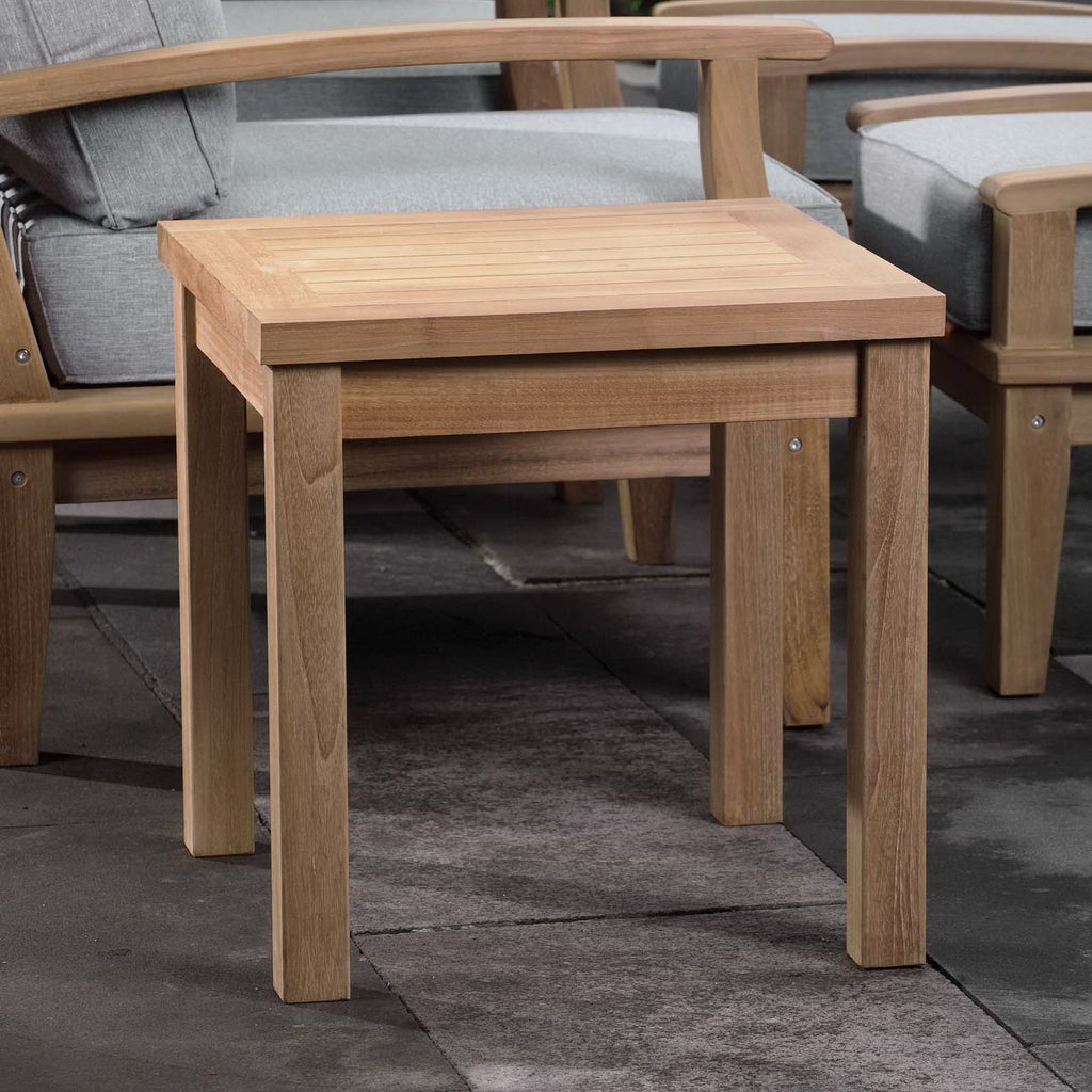 Marina Outdoor Patio Teak Side Table - Natural