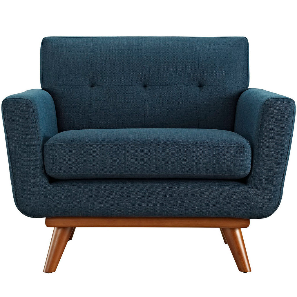 Engage Upholstered Fabric Armchair - Azure