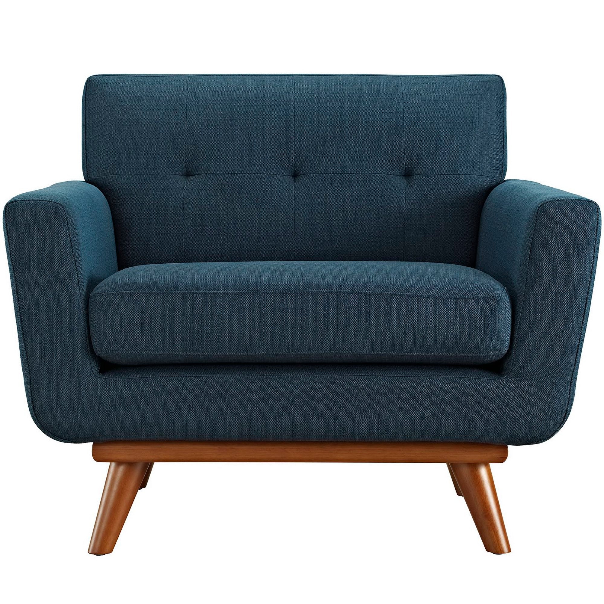 Engage Upholstered Fabric Armchair - Azure