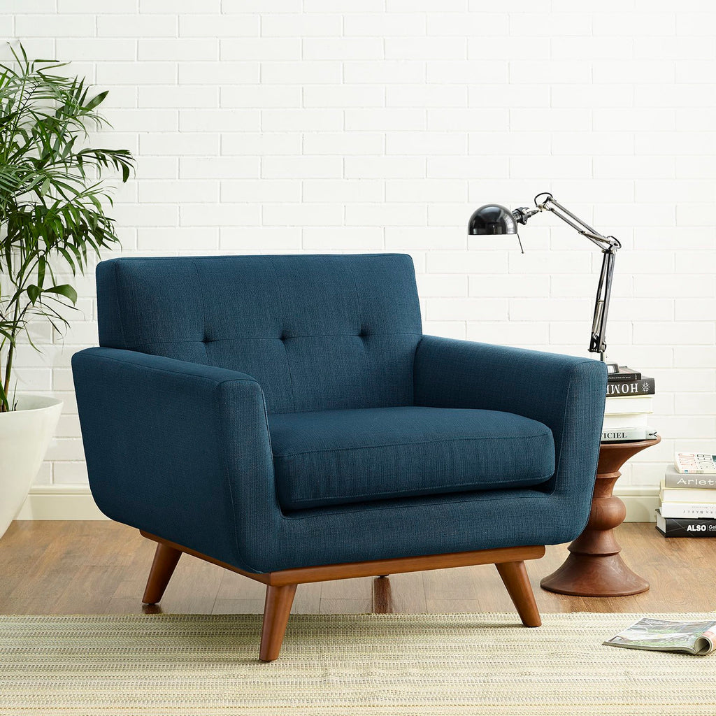 Engage Upholstered Fabric Armchair - Azure