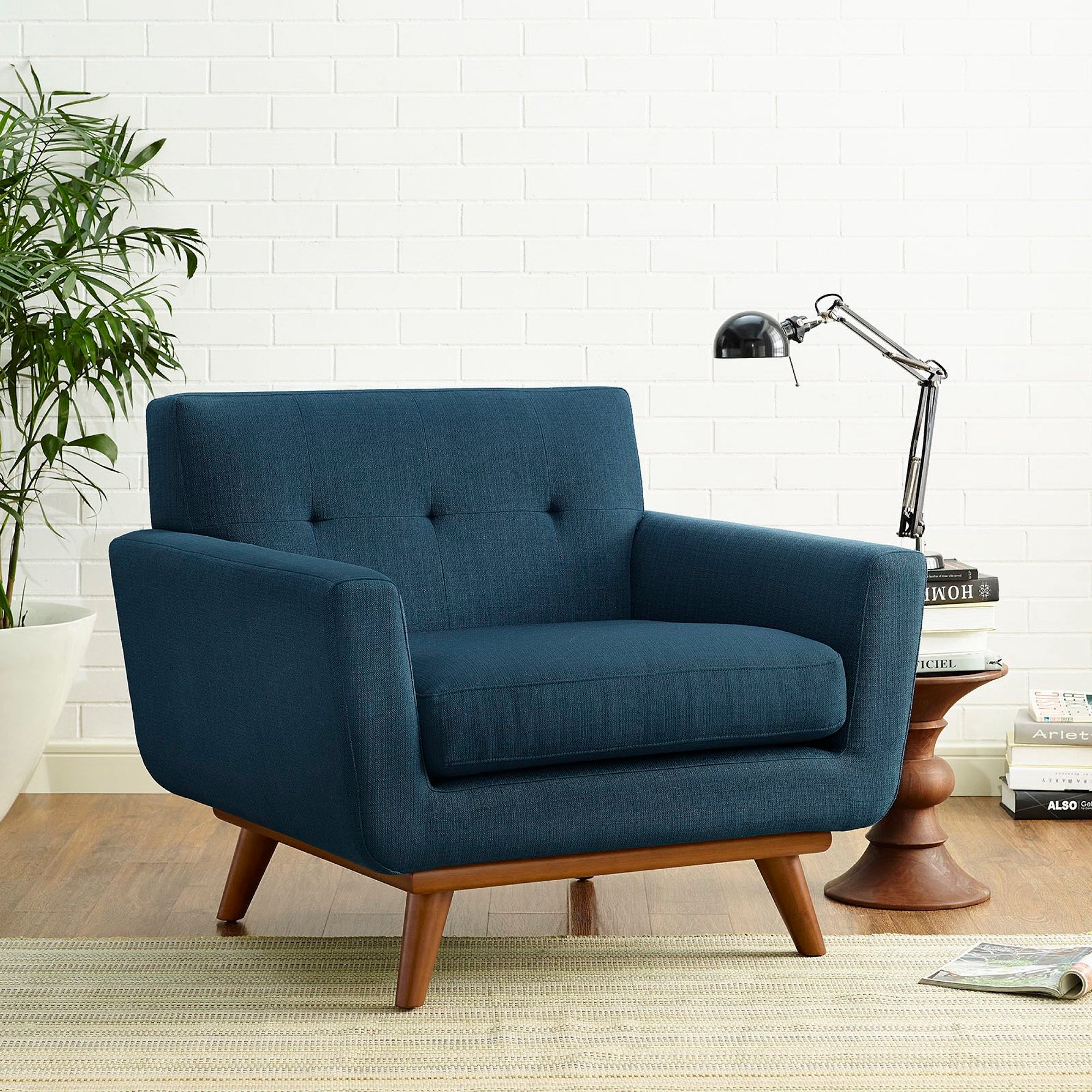 Engage Upholstered Fabric Armchair - Azure