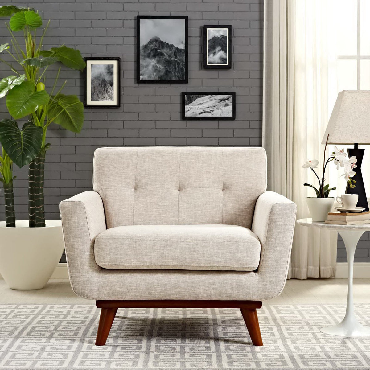 Engage Upholstered Fabric Armchair - Beige
