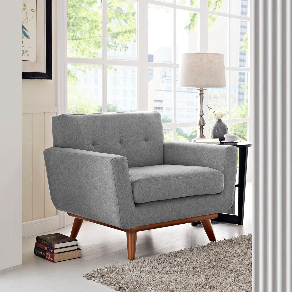 Engage Upholstered Fabric Armchair - Expectation Gray