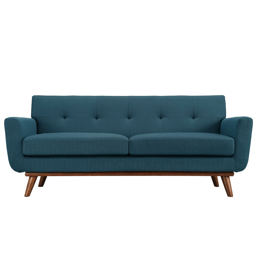 Engage Upholstered Fabric Loveseat - Azure
