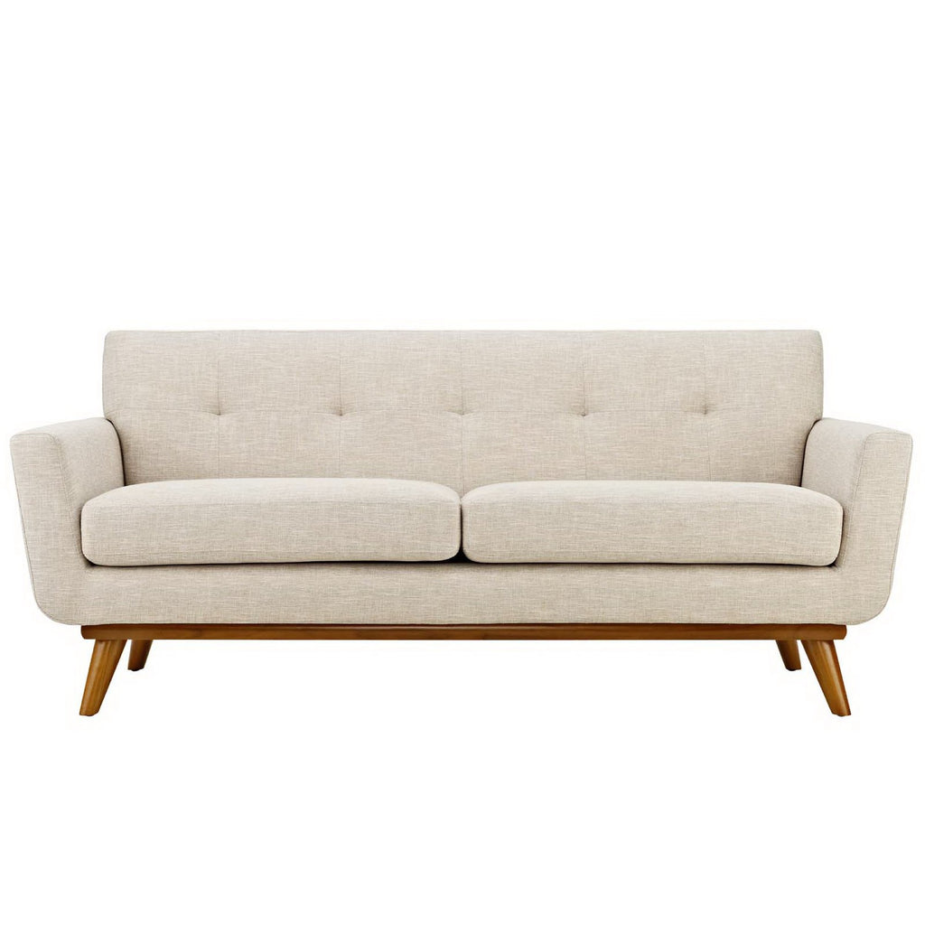 Engage Upholstered Fabric Loveseat - Beige