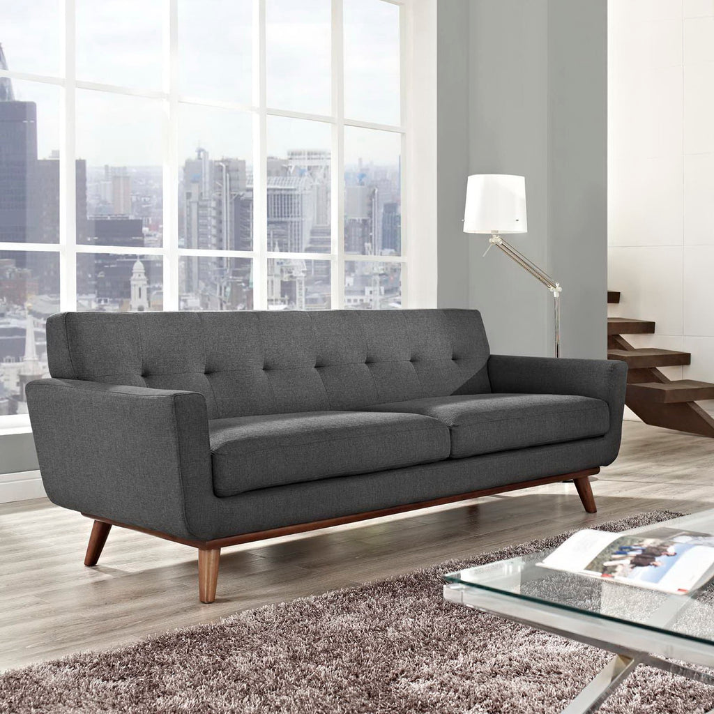 Engage Upholstered Fabric Sofa - Gray