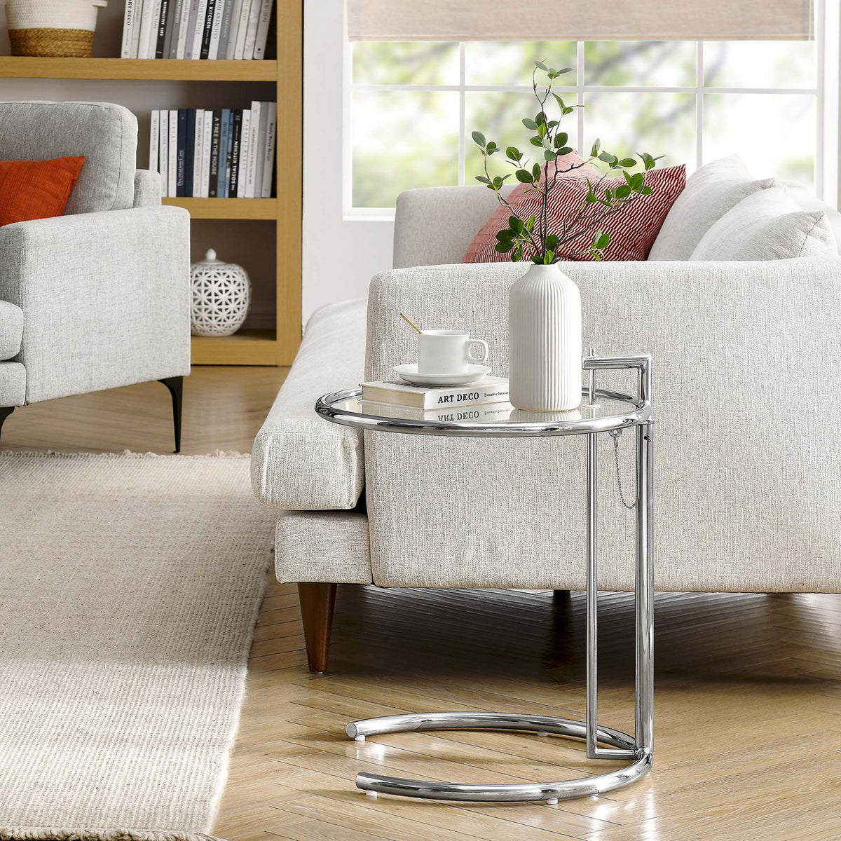 Eileen Gray Metal Side Table - Silver