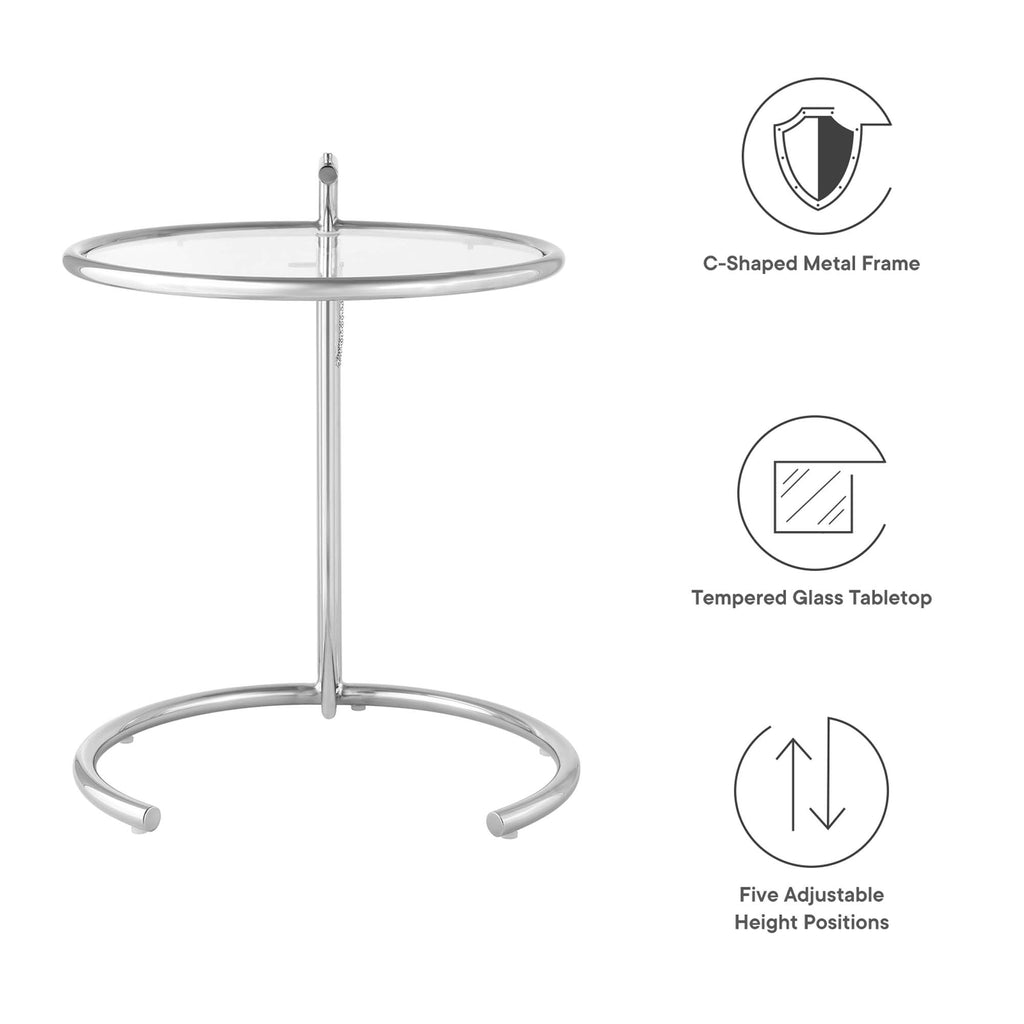 Eileen Gray Metal Side Table - Silver