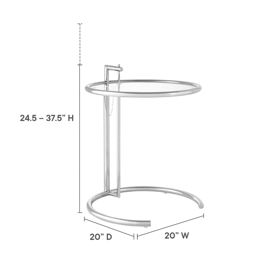 Eileen Gray Metal Side Table - Silver