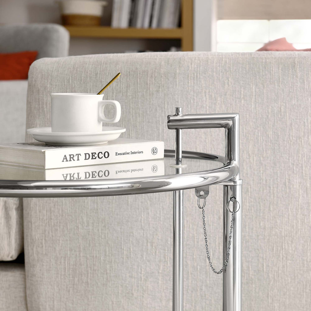 Eileen Gray Metal Side Table - Silver