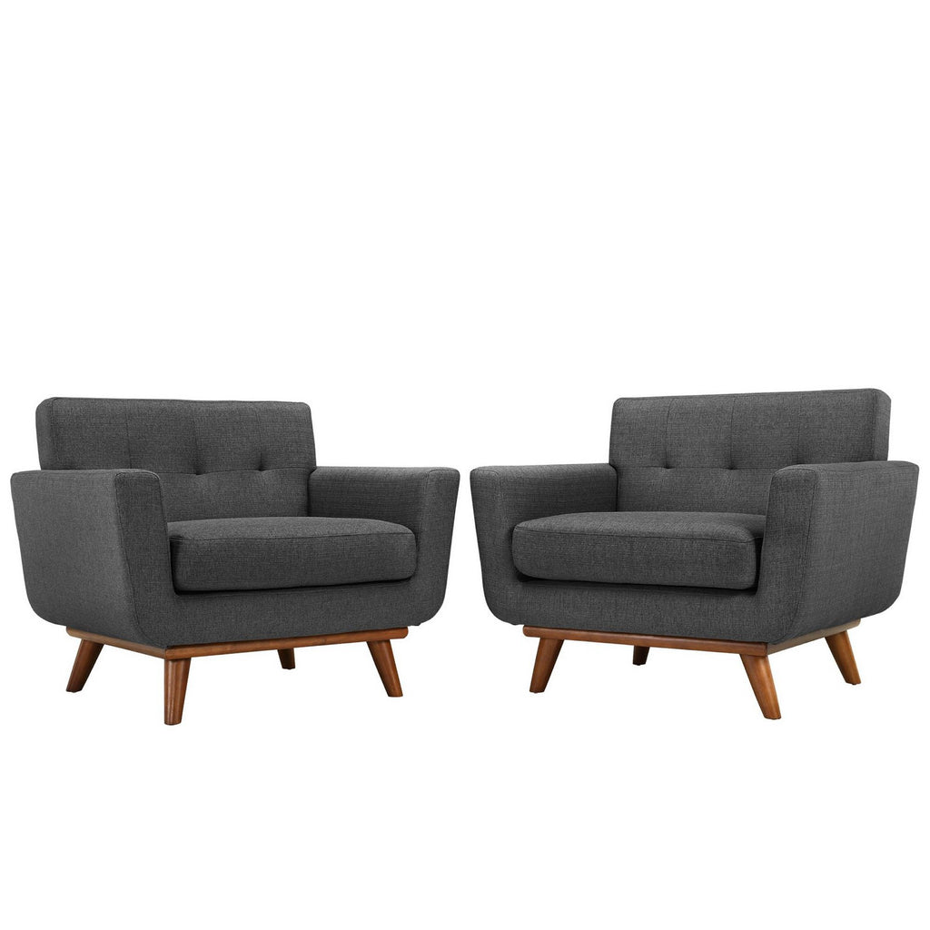 Engage Wood Armchair Set of 2 - Gray