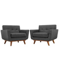 Engage Wood Armchair Set of 2 - Gray