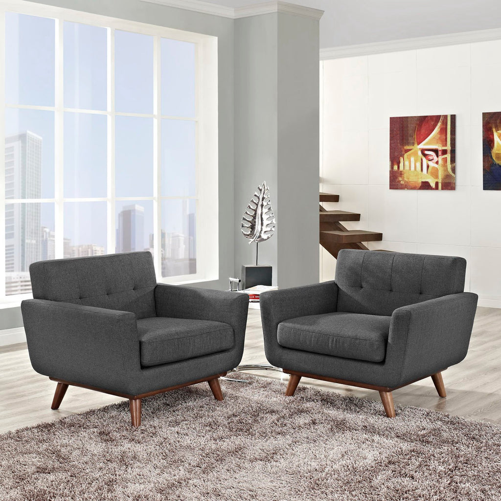 Engage Wood Armchair Set of 2 - Gray